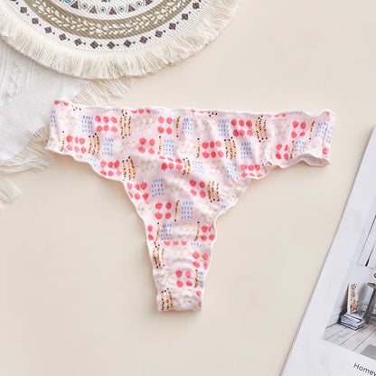 Soft Gingham Thong Panties(3 Packs) - Pink - XL - image 9