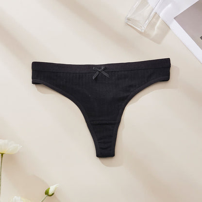 Sweet Floral Low Rise Thong Panties(5 Packs) - Black - XL - image 8