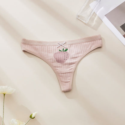 Sweet Floral Low Rise Thong Panties(5 Packs) - Pink - XL - image 9