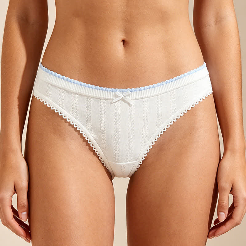 Low Rise Lace Trim Thong Panties(5 Packs) - image 2