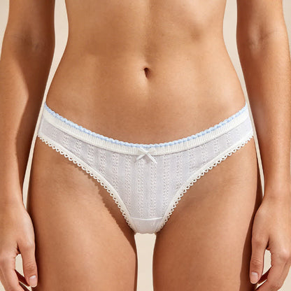 Low Rise Lace Trim Thong Panties(5 Packs) - image 1