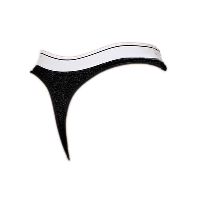 Low Rise Contrast Trim Thong(5 Packs) - Black - XL - image 10