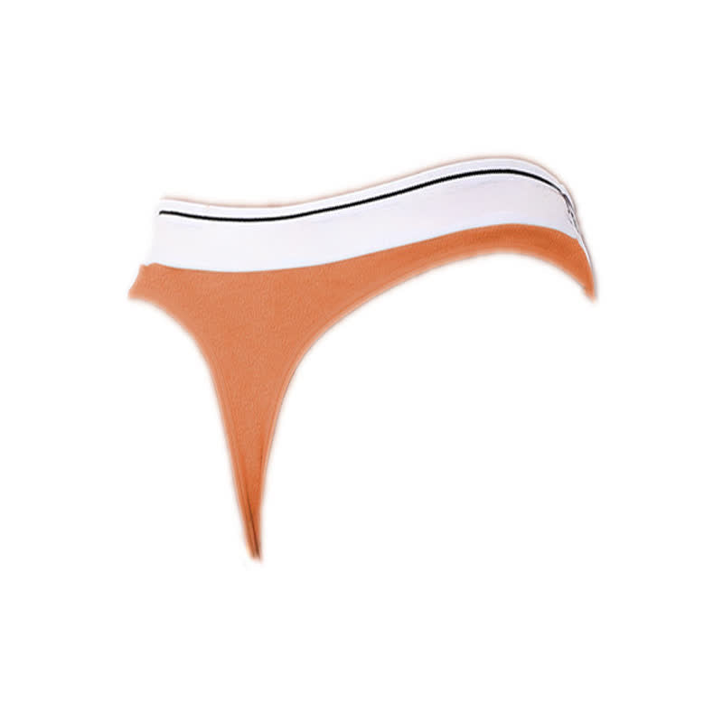 Low Rise Contrast Trim Thong(5 Packs) - Orange - XL - image 11