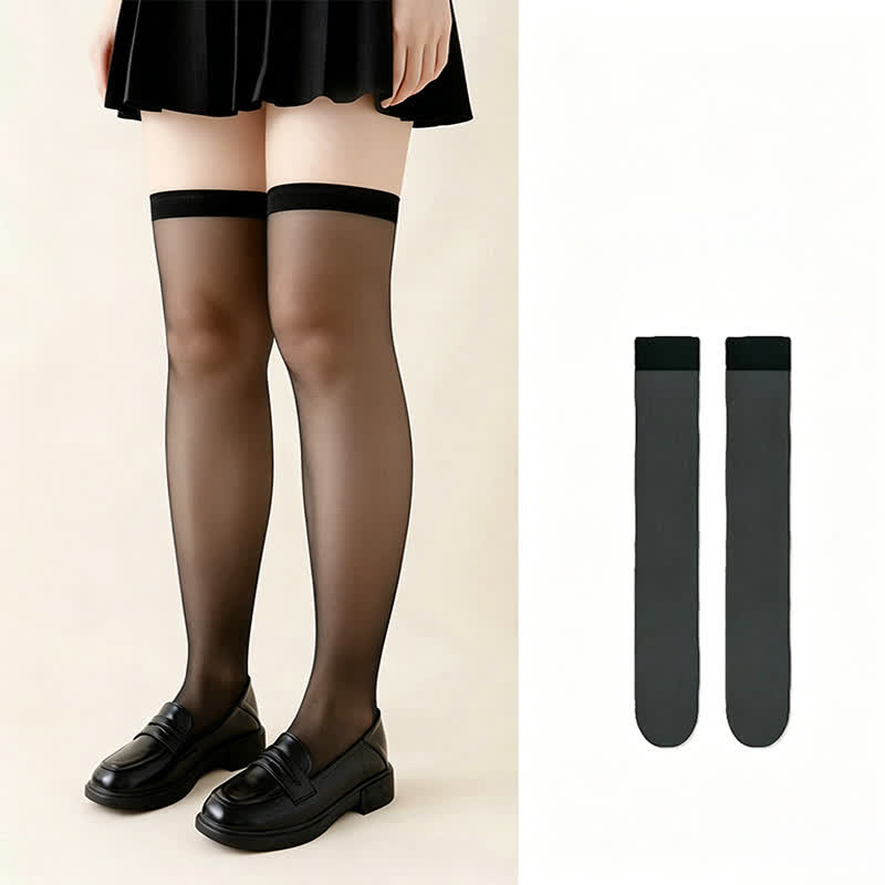 Sheer Pantyhose(8 Pairs) - Black - EU35-40(US2-7) - image 2