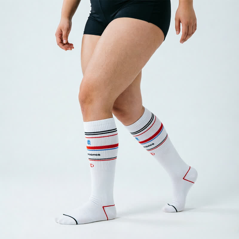 Colorblock Stripe Compression Socks(2 Pairs) - image 6