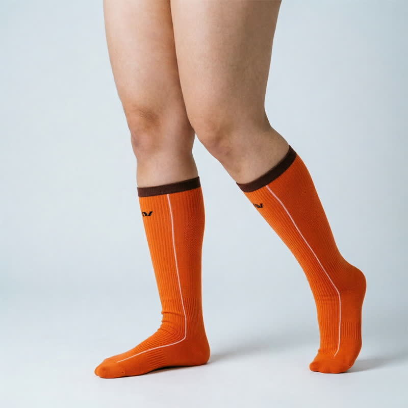 Colorblock Stripe Compression Socks(2 Pairs) - image 7