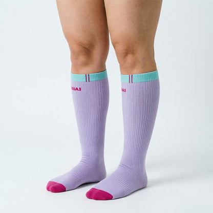 Colorblock Stripe Compression Socks(2 Pairs) - image 3