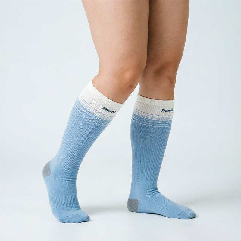 Colorblock Stripe Compression Socks(2 Pairs) - image 4