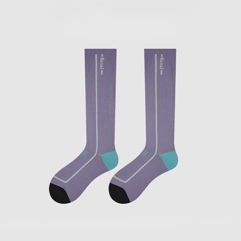 Burgundy Ribbed Compression Socks(2 Pairs) - image 8