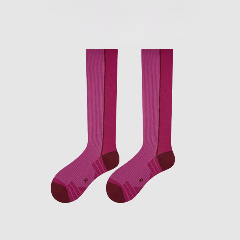 Burgundy Ribbed Compression Socks(2 Pairs) - image 9