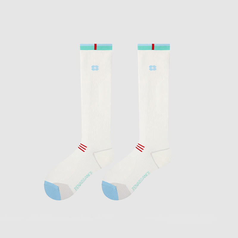Varsity Stripe Compression Socks(2 Pairs) - White-A - EU35-39(US2-6) - image 6