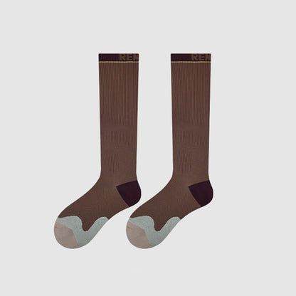 Varsity Stripe Compression Socks(2 Pairs) - Brown - EU35-39(US2-6) - image 11
