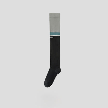 Plus Size Colorblock Ribbed Thigh High Compression Socks - image 7