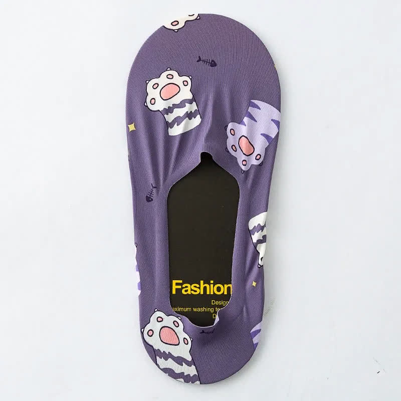 Playful Cartoon Animal Print No Show Socks(7 Pairs) - C - EU39-44(US6-10) - image 7