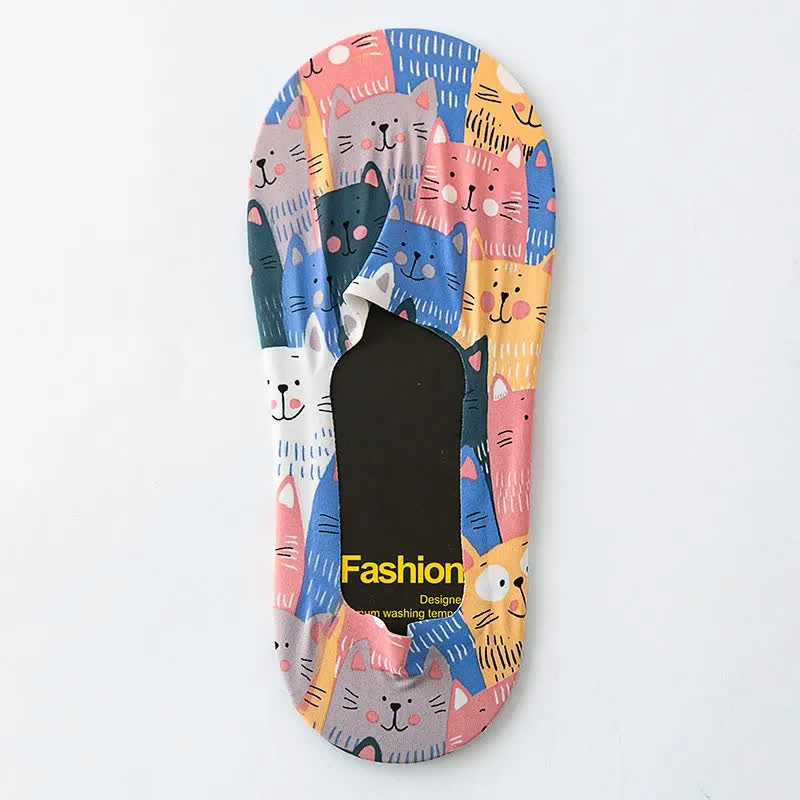 Playful Cartoon Animal Print No Show Socks(7 Pairs) - J - EU39-44(US6-10) - image 12