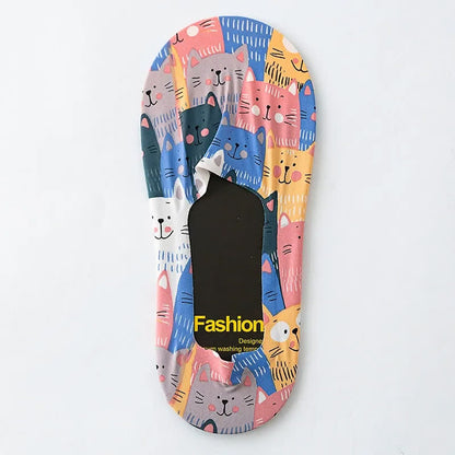 Playful Cartoon Animal Print No Show Socks(7 Pairs) - J - EU39-44(US6-10) - image 12