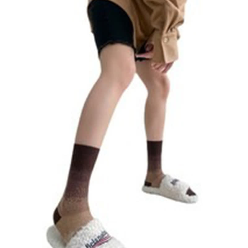 Sweet Gradient Quarter Socks(2 Pairs) - Brown - EU36-42(US3-8.5) - image 6