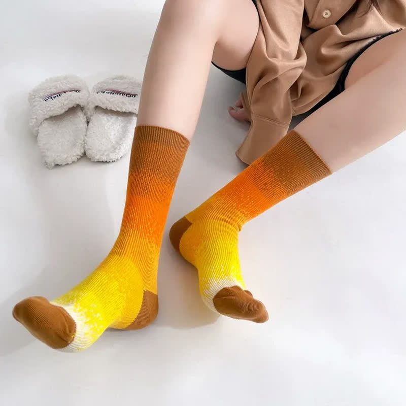 Sweet Gradient Quarter Socks(2 Pairs) - Orange - EU36-42(US3-8.5) - image 4