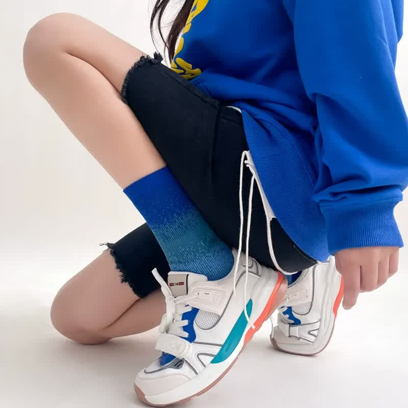 Sweet Gradient Quarter Socks(2 Pairs) - Blue - EU36-42(US3-8.5) - image 1