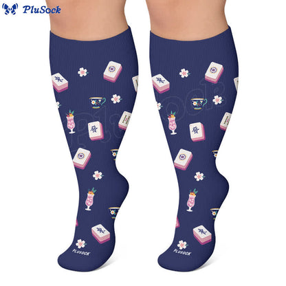 Plus Size Mahjong Inspired Compression Socks - image 9