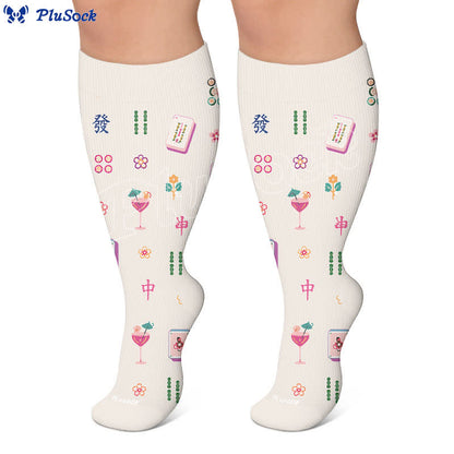 Plus Size Mahjong Inspired Compression Socks - image 7