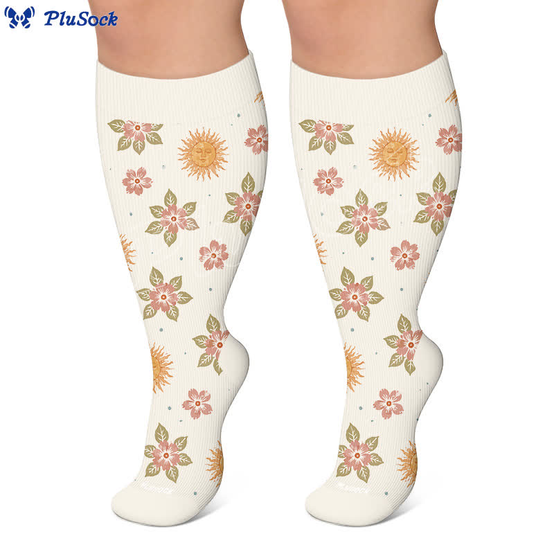 Plus Size Celestial Knit Compression Socks - image 5
