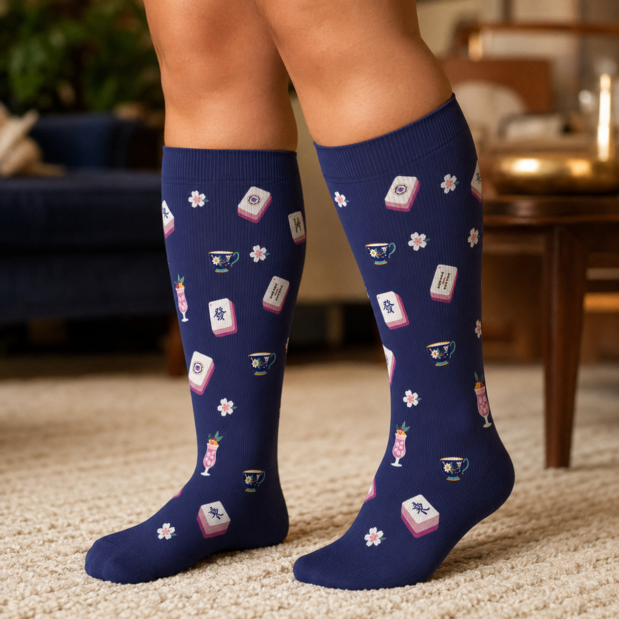 Plus Size Mahjong Inspired Compression Socks - image 3