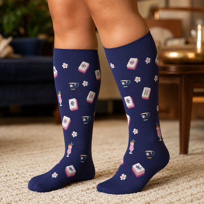 Plus Size Mahjong Inspired Compression Socks - image 3