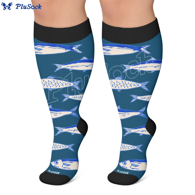 Plus Size Ocean Cartoon Compression Socks - image 7