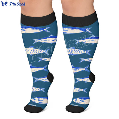 Plus Size Ocean Cartoon Compression Socks - image 7