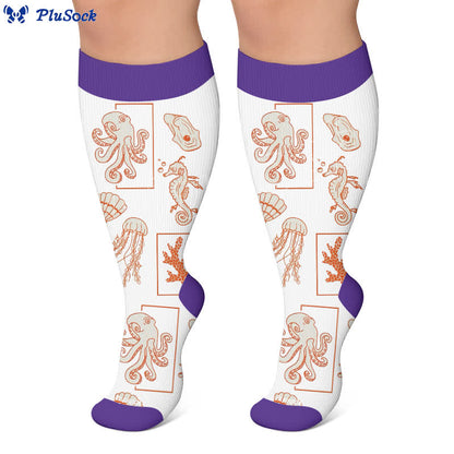 Plus Size Ocean Cartoon Compression Socks - image 6