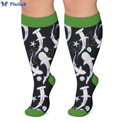 Plus Size Ocean Cartoon Compression Socks - image 5