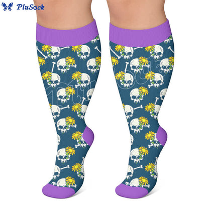Plus Size Punk Skull Compression Socks - image 7
