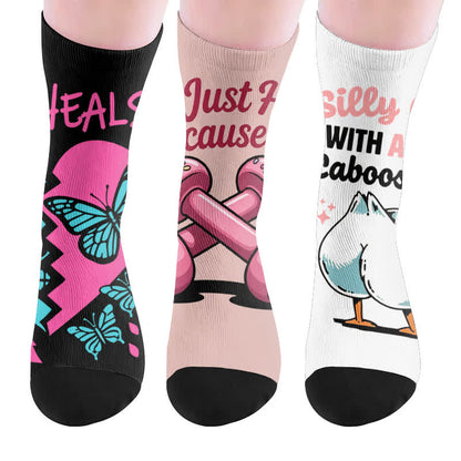 Alphabet Fitness Socks - Multicolor(3 Pairs) - EU37-44(US4-10) - image 10