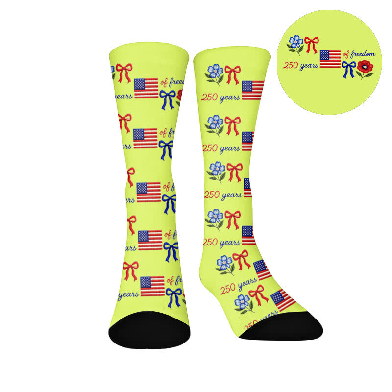 Flag letters Socks - Yellow(1 Pair) - EU37-44(US4-10) - image 9