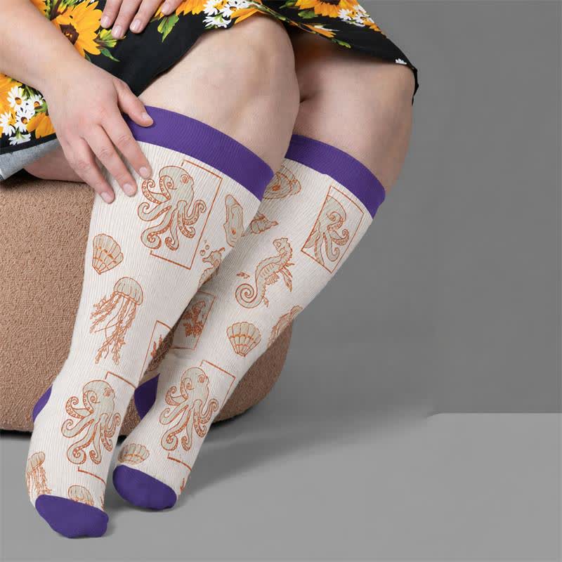 Plus Size Ocean Cartoon Compression Socks - image 2