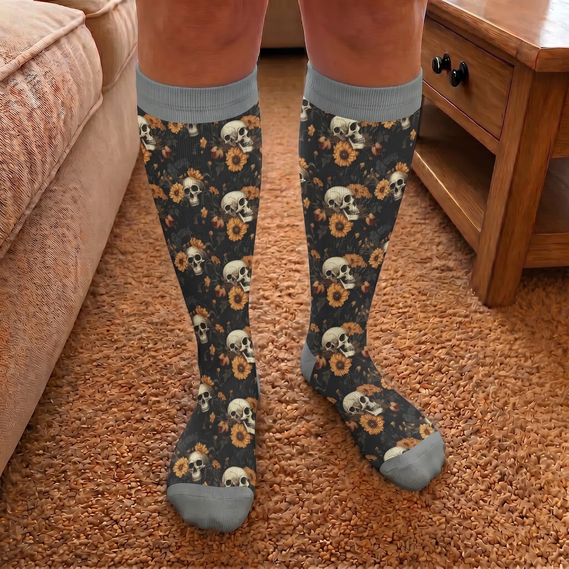 Plus Size Skull Compression Socks - image 2