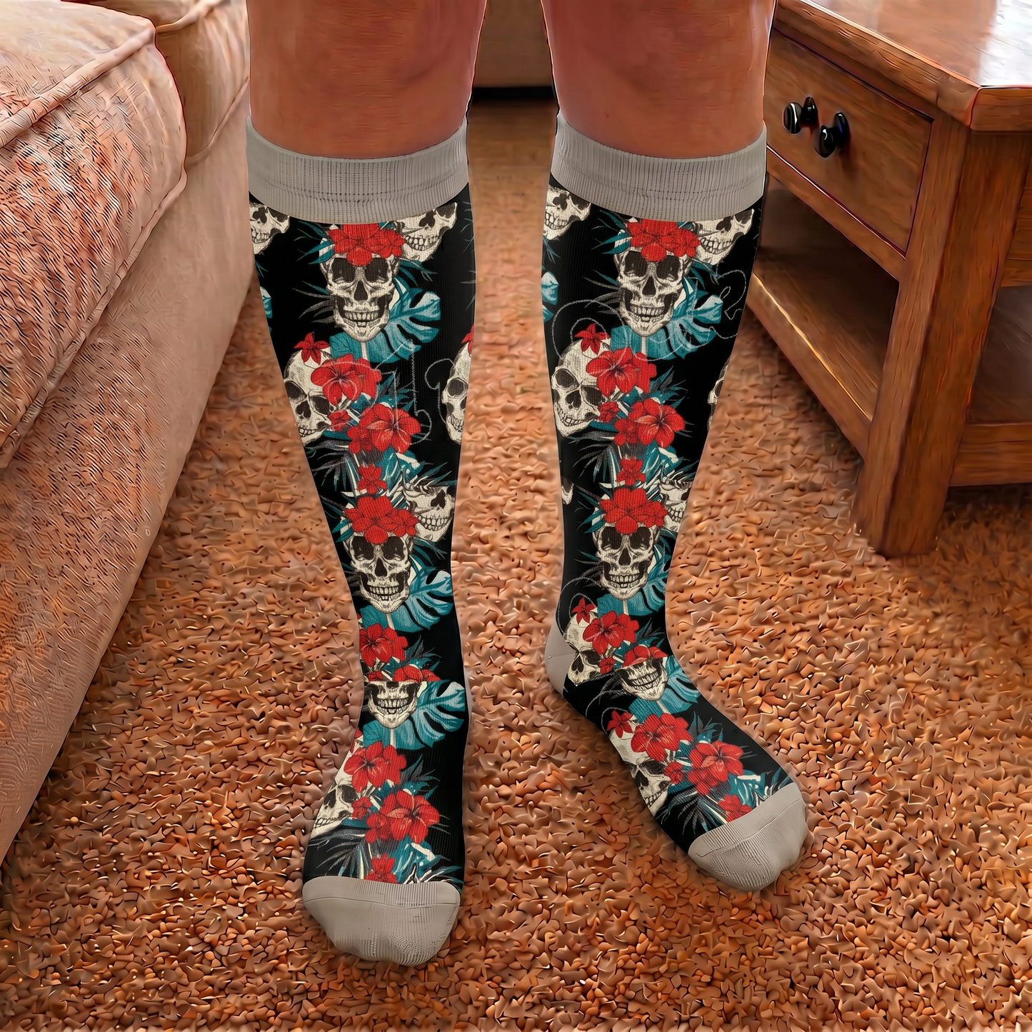 Plus Size Skull Compression Socks - image 2