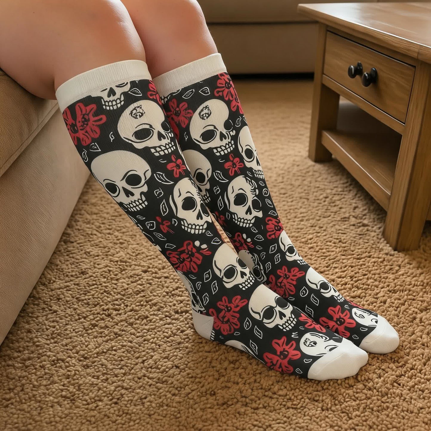 Plus Size Skull Chic Compression Socks - image 3
