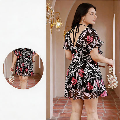 Tropical Floral V Neck Swimwear - image 2