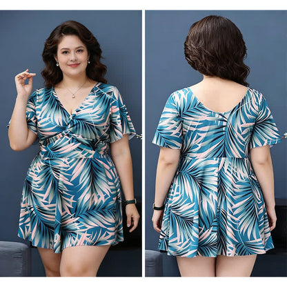 Tropical Leaf Wrap Swimwear - image 2