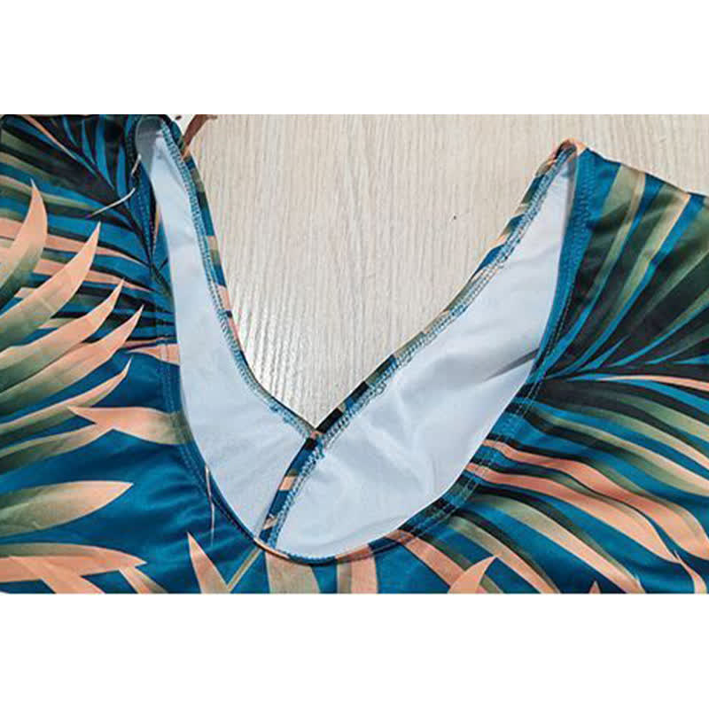 Tropical Leaf Wrap Swimwear - image 4