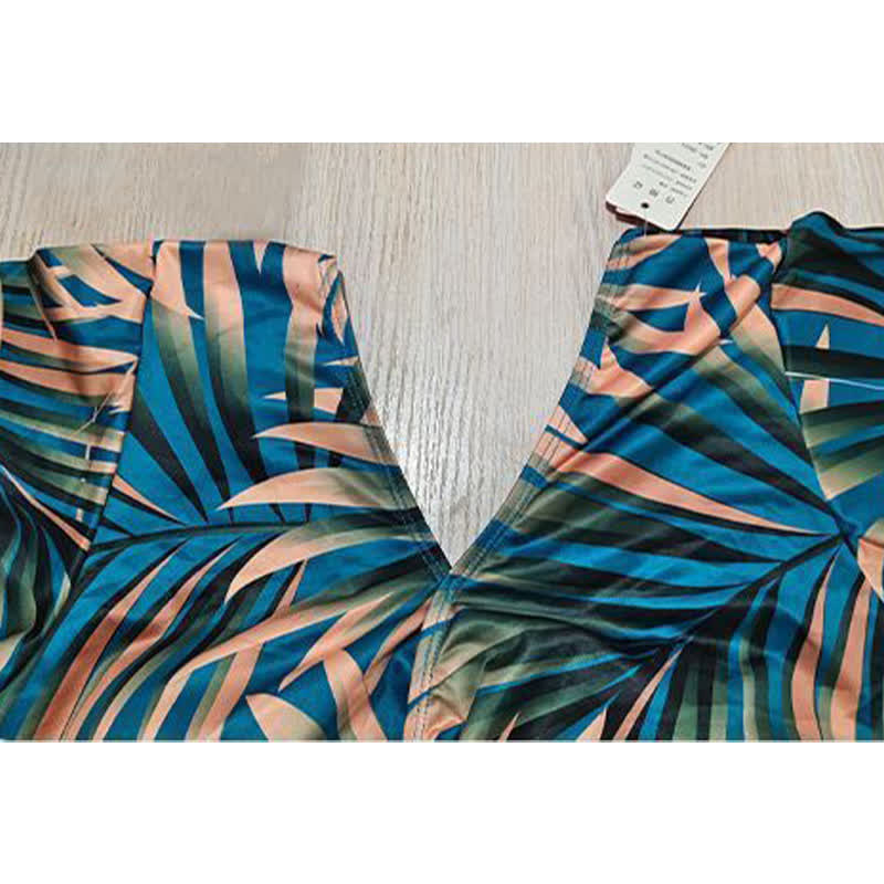 Tropical Leaf Wrap Swimwear - image 5