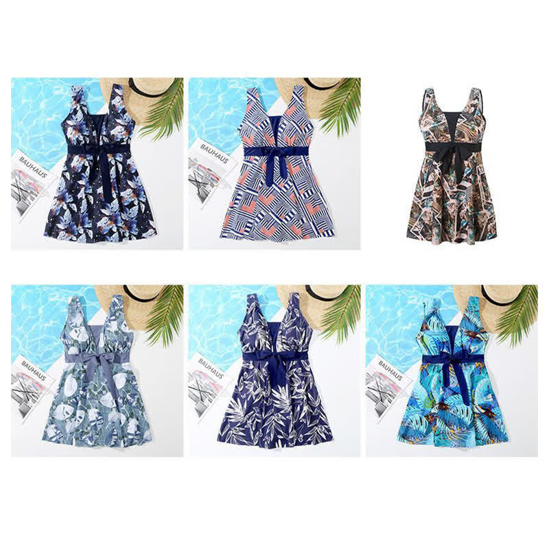 Navy Leaf Print Swimwear - image 10
