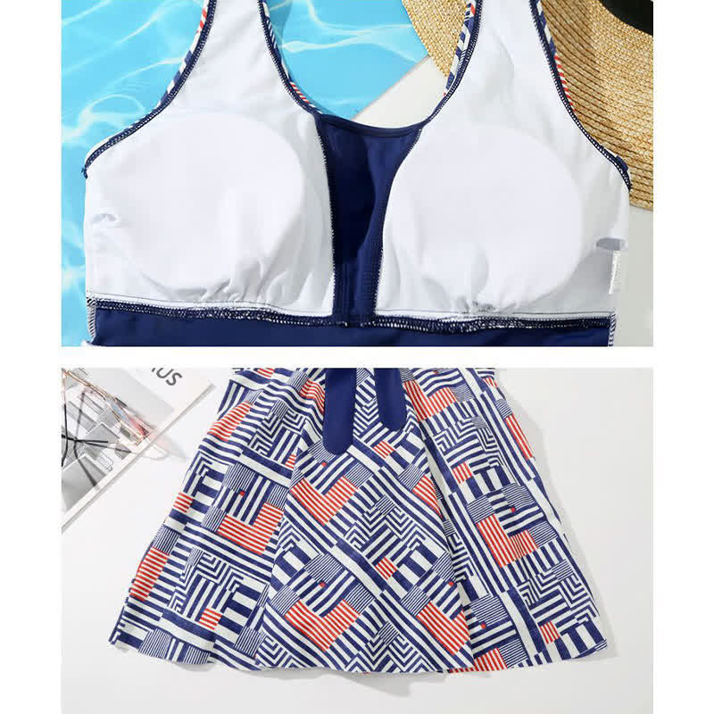 Navy Leaf Print Swimwear - image 11