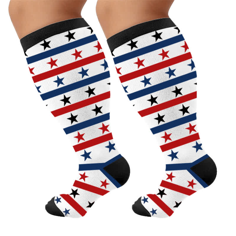 Plus Size Patriotic Eagle Compression Socks - White(1 Pair) - 4XL(1 Pair) - image 10