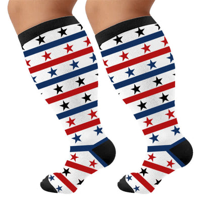 Plus Size Patriotic Eagle Compression Socks - White(1 Pair) - 4XL(1 Pair) - image 10