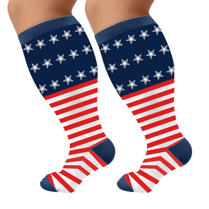 Plus Size Patriotic Eagle Compression Socks - Red(1 Pair) - 4XL(1 Pair) - image 9