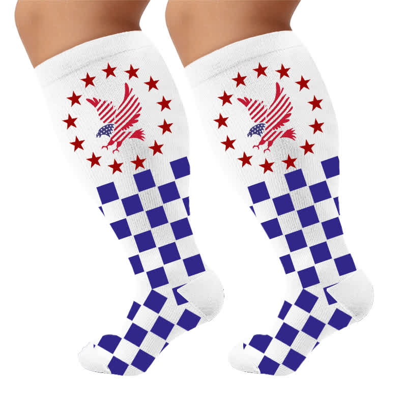 Plus Size Eagle Standard Compression Socks - White(1 Pair) - 4XL - image 10