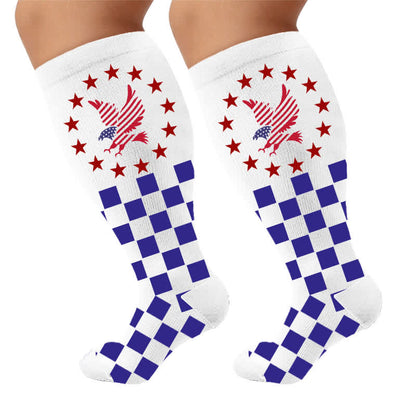 Plus Size Eagle Standard Compression Socks - White(1 Pair) - 4XL - image 10